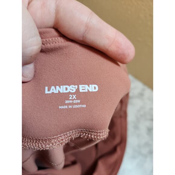 Lands' End Women's Pink Stretch High Rise Elastic Waist Leggings Pants Size 2X - Picture 3 of 7